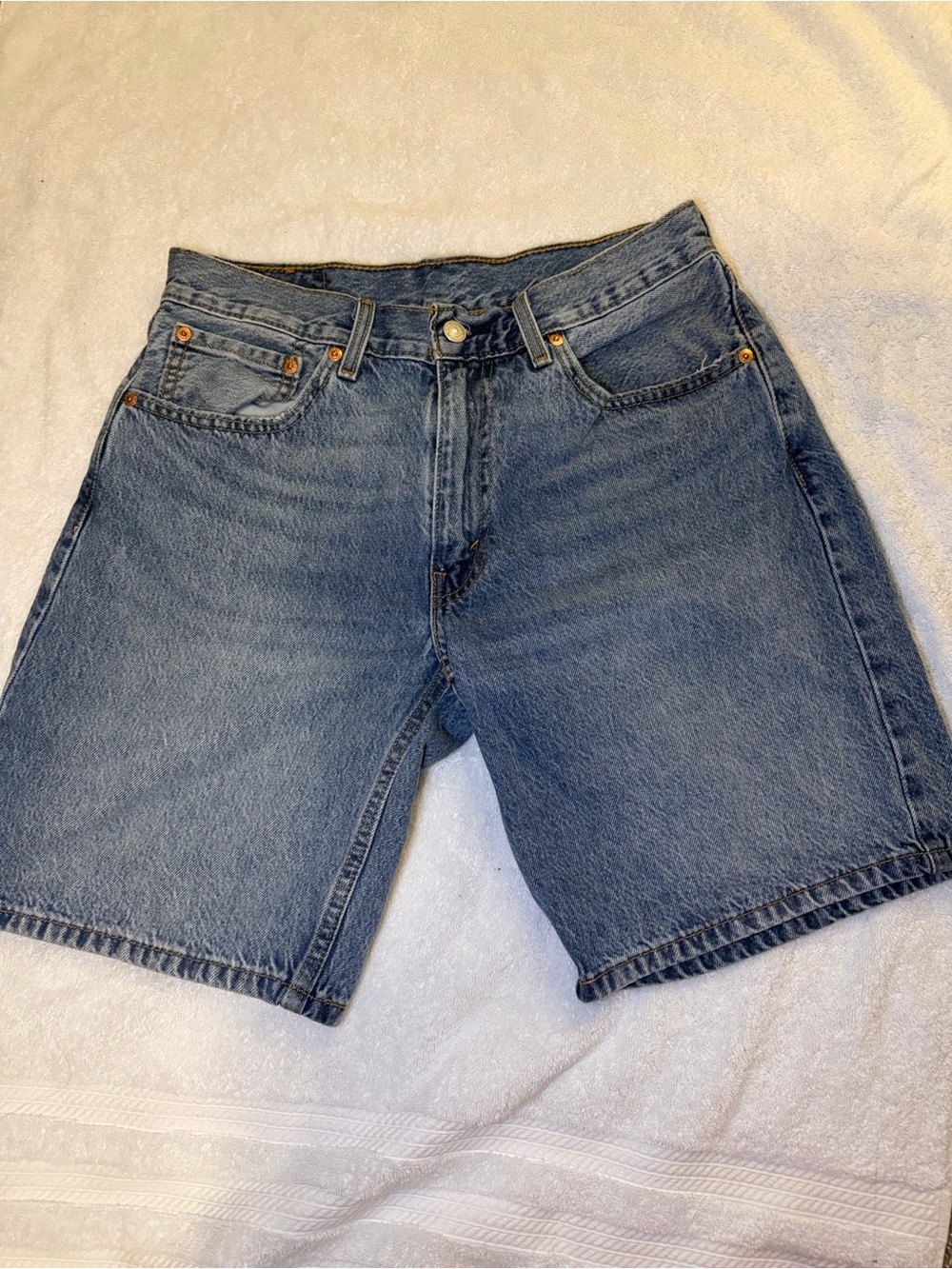 Men's Denim Jean Shorts in Blue - Classic Five-Pocket Style
